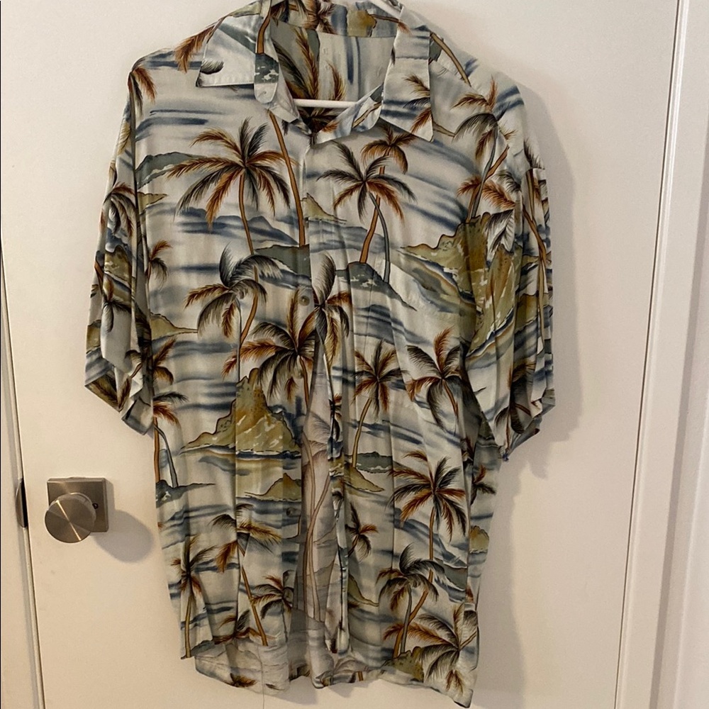 Tropical Palm Tree Button-Up Shirt